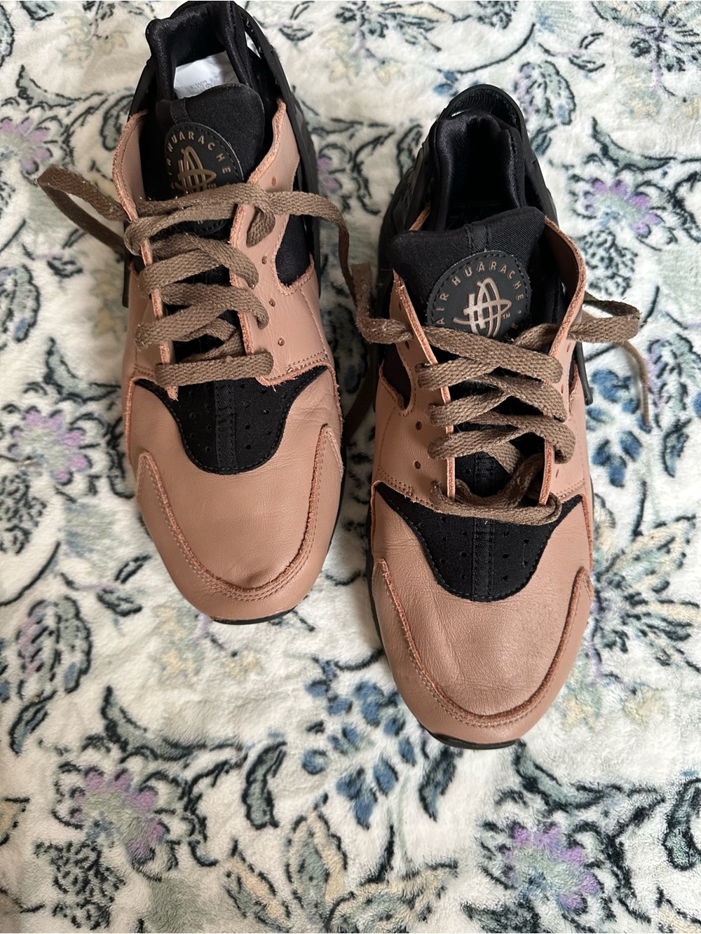 Nike Men's Huraches LimitedbEdition Sneakers in Pink Tan and Black